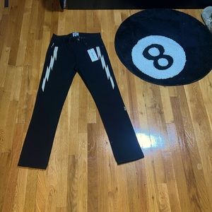 black (white lightning bolt design) 30 waist size Men’s Jeans